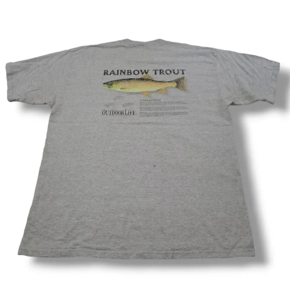 Vintage Outdoor Life Shirt Size XL Rainbow Trout Graphic Tee Graphic Print Shirt